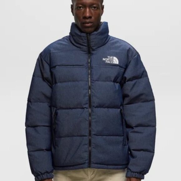 THE NORTH FACE denim reversible NUPTSE down jacket LARGE BNWT '92 classic style - Picture 1 of 2